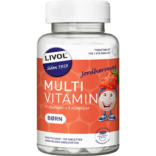 Livol Multivitamin Barn Jordgubbe | 150 tabletter