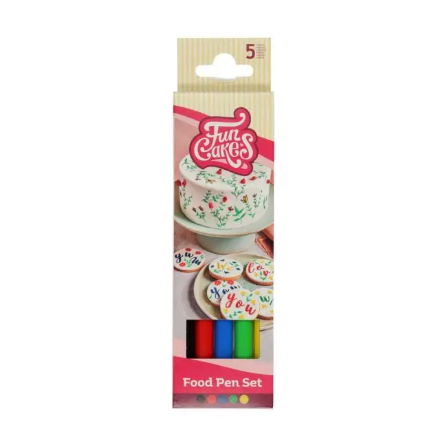 Livsmedelspenna Set 5-pack FunCakes