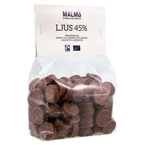 Malmö Chokladfabrik Ljus Choklad 44% EKO 1kg