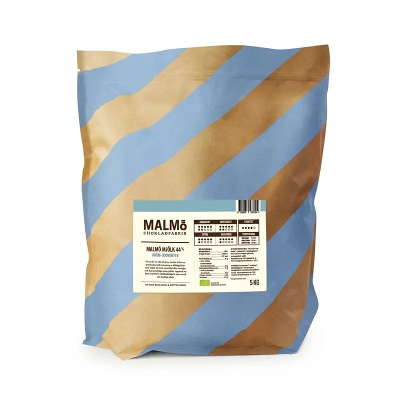 Malmö Chokladfabrik Ljus Choklad 44% EKO 5kg