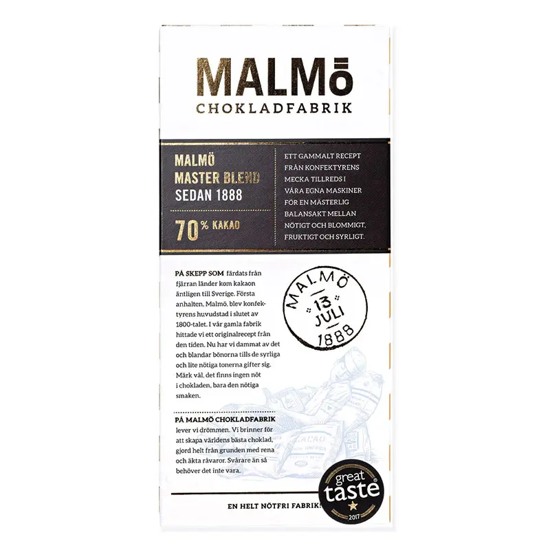 Malmö Chokladfabrik Master Blend 70% EKO 80g