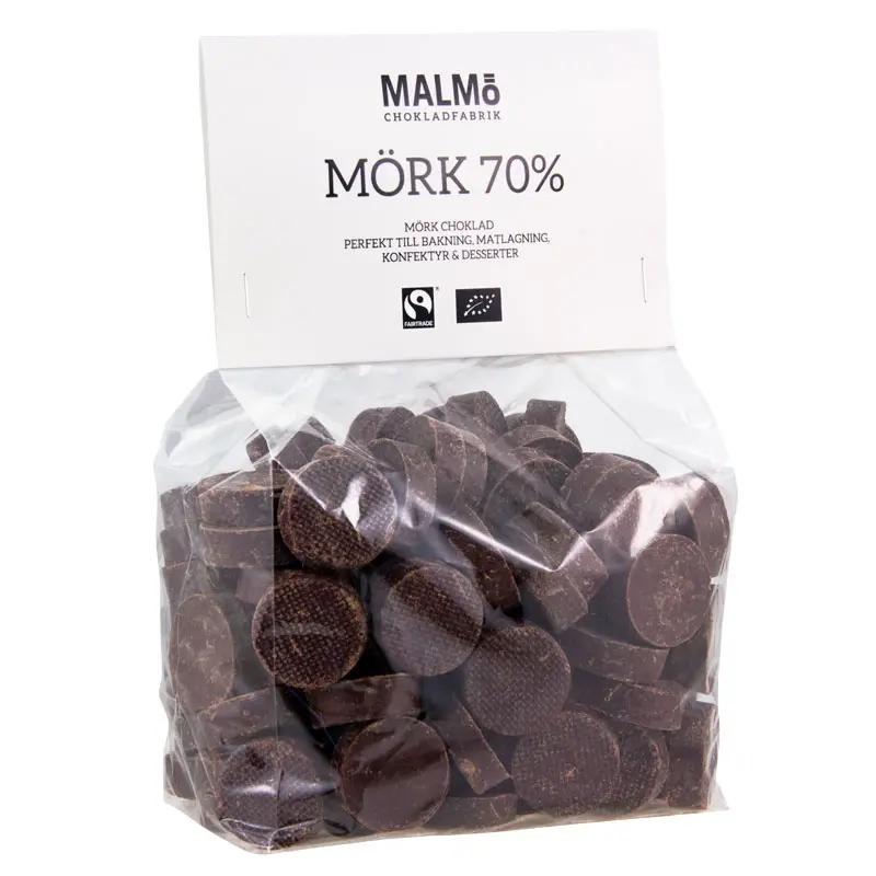 Malmö Chokladfabrik Mörk Choklad 70% EKO, 1kg
