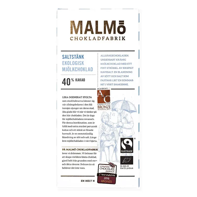 Malmö Chokladfabrik Saltstänk 45% EKO 80g