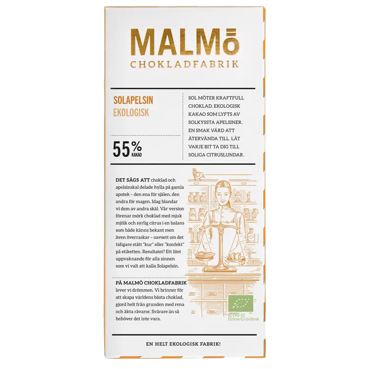 Malmö Chokladfabrik Solapelsin 55% EKO 80g