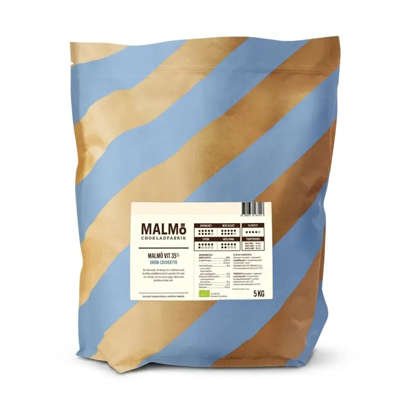 Malmö Chokladfabrik Vit Choklad 36% EKO 5kg