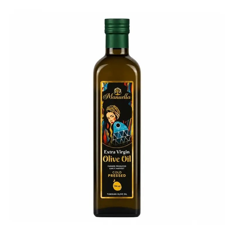 Manuella Extra Virgin Olivolja 750ML – Kallpressad Premium från Tunisien