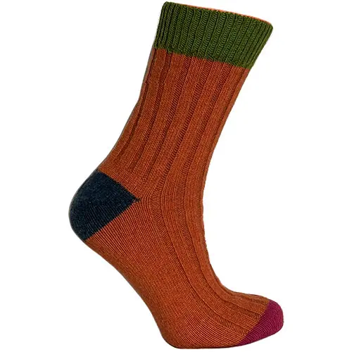 Merinould Strumpor Lime/orange | Strl. 39/42