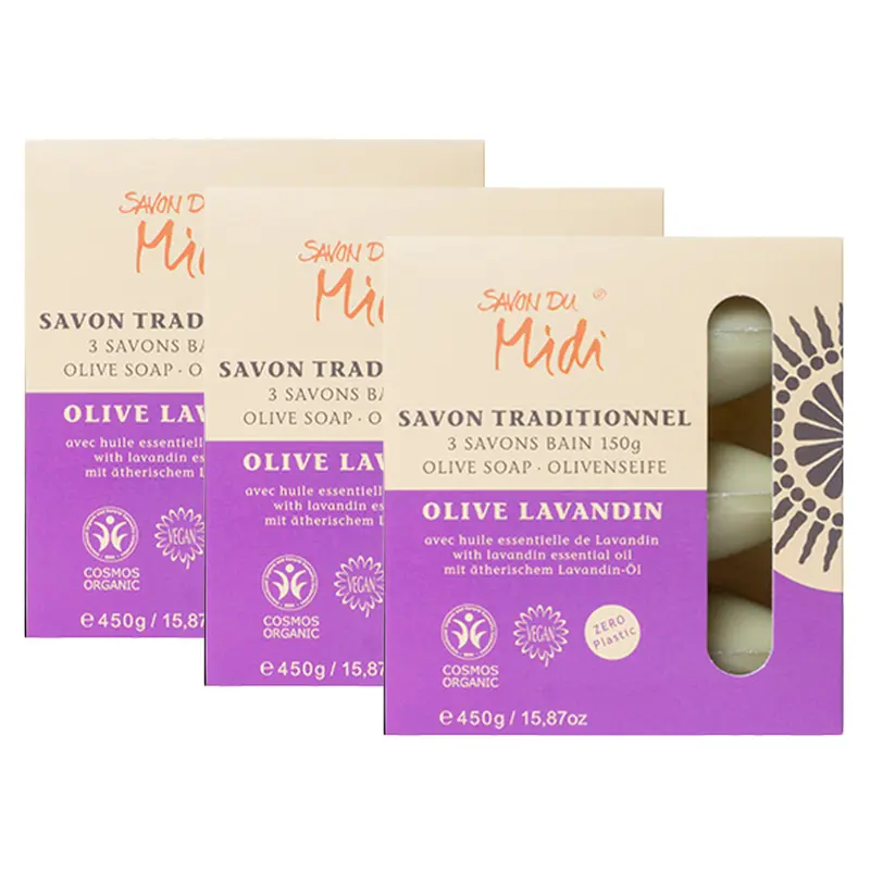 Midi Olivtvål med lavandin Ekologisk | 3 x 450 g
