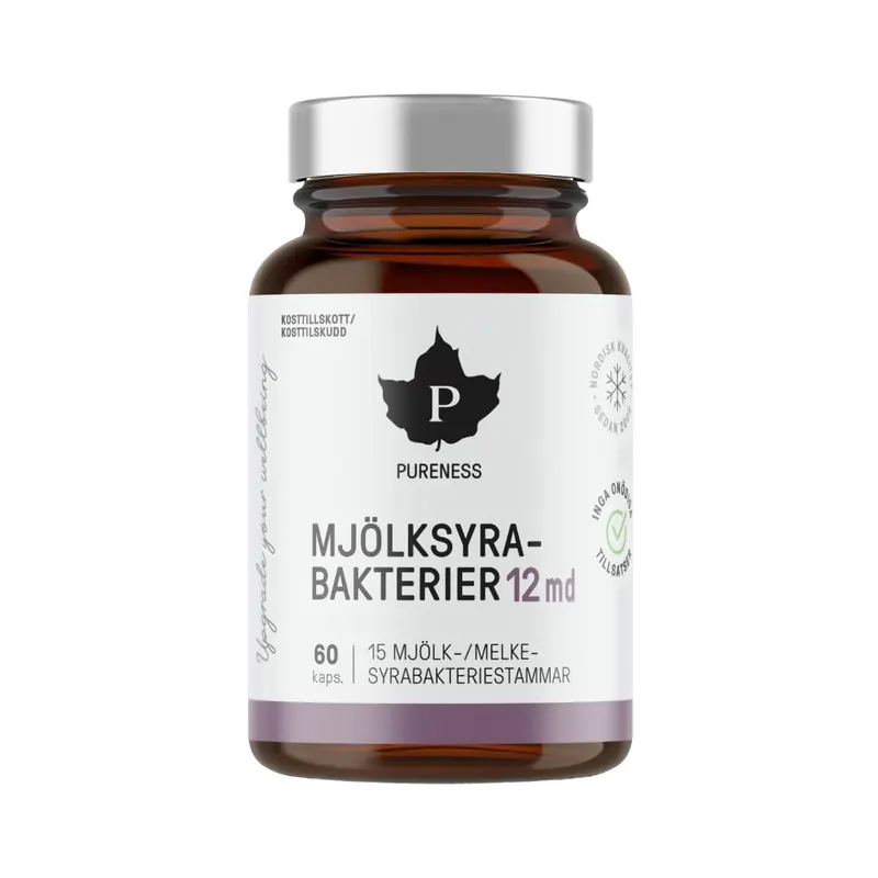 Mjölksyrabakterier 12 md 60 kapslar - Pureness