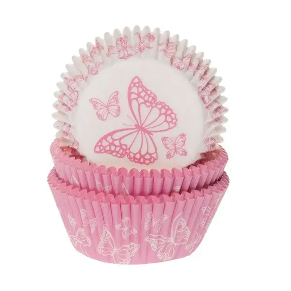 Muffinsform Fjäril rosa
