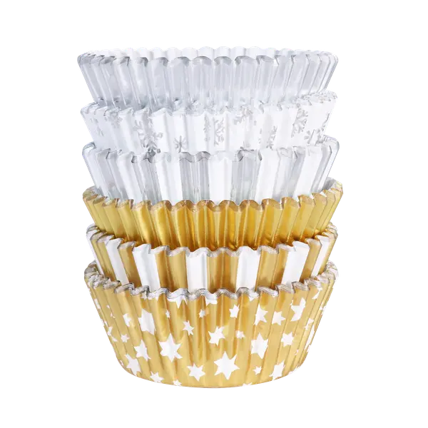 Muffinsform Guld & silver mix