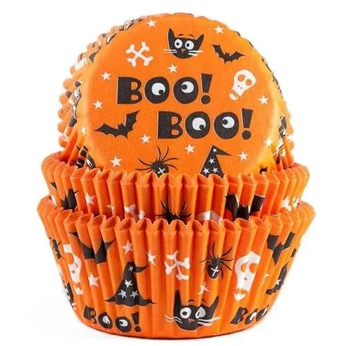 Muffinsform Halloween orange Boo