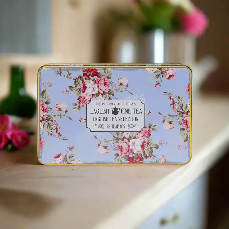N.E.T ENGLISH COTTAGE TEA SELECTION GIFT TIN - 72 TEA BAGS