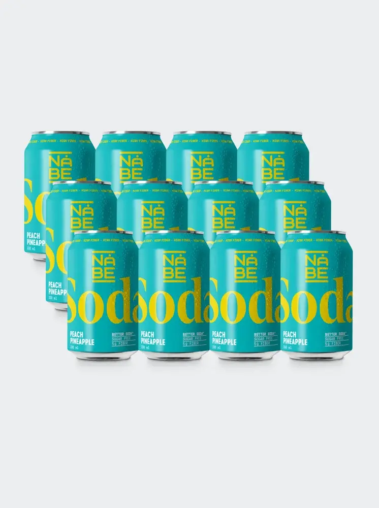 NÅBE Soda Peach Pineapple 330 ml – 12-pack (KORT DATUM)
