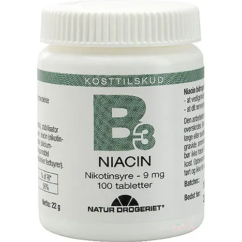 Natur-Drogeriet B3 Niacin Nikotinsyre 9 Mg | 100 tabl.