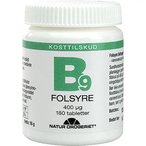 Natur-Drogeriet Folsyra Ekonomipack 400 µg | 180 tabletter