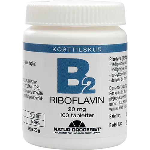 Natur-Drogeriet Mega Vitamin B2 20 Mg | 100 tabletter