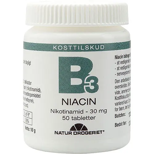 Natur-Drogeriet Niacin (Amid) B3 | 50 tabletter