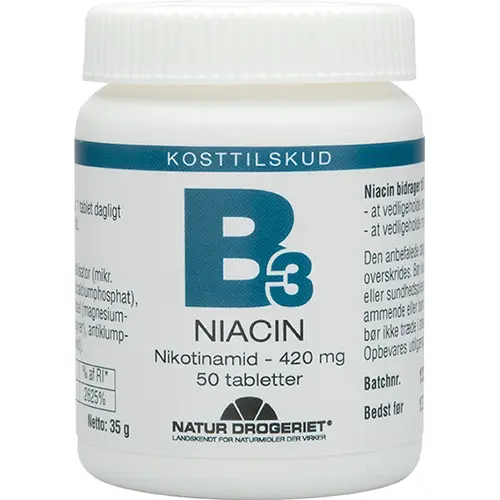 Natur-Drogeriet Niacin Nikotinamid 420 Mg | 50 tabletter