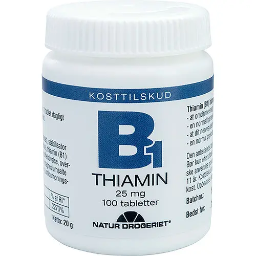 Natur-Drogeriet Vitamin B1 25 Mg | 100 tabletter