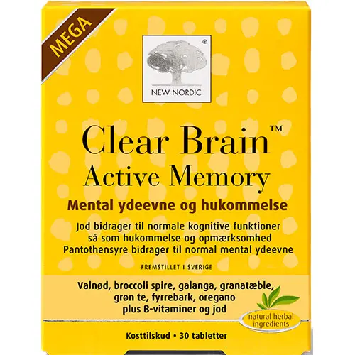 New Nordic Clear Brain Active Memory Mega | 30 tabletter