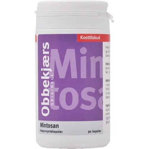 Obbekjærs Mintosan 200 Mg | 90 kapslar