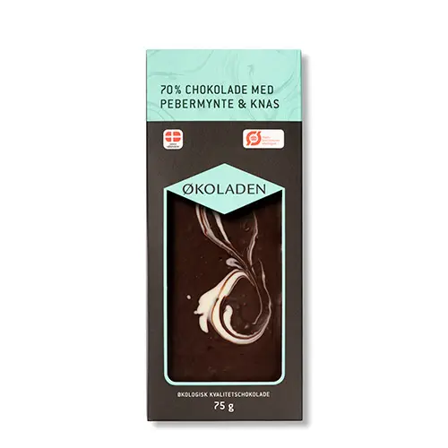 Økoladen Choklad Økologisk | Pepparmynta/knas 70%