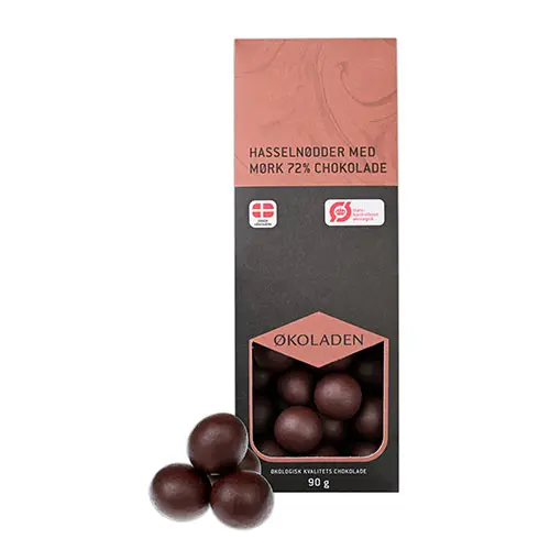 Økoladen Hasselnötter M. 72% Mörk Choklad Økologisk | 90 g