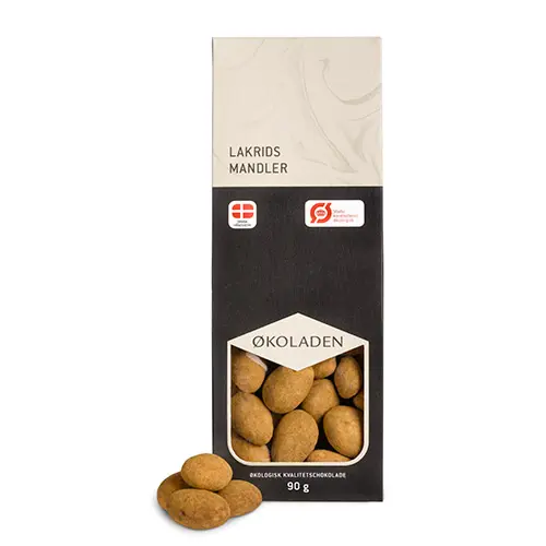 Økoladen Lakrits Mandlar | 90 g