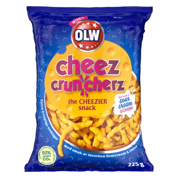 OLW Cheez Cruncherz Sourcream & Onion 21 X 225g