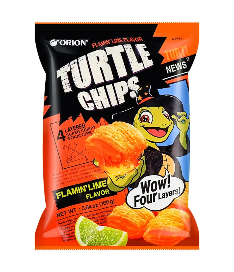 Orion flaming lime smak chips 160g