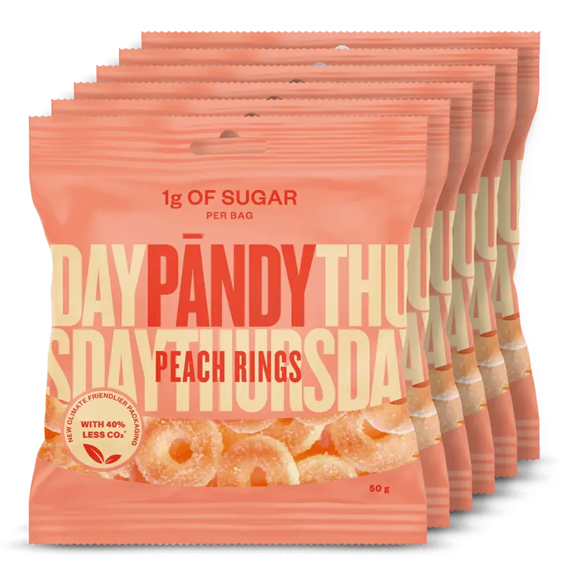 Pändy Candy Peach Rings - 6x50g.