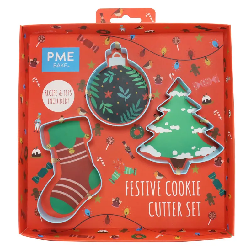 Pepparkaksform utstickare Festive jul 3-pack