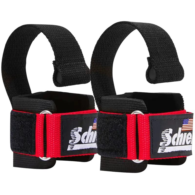 Power Lifting Straps with Dowel - Red