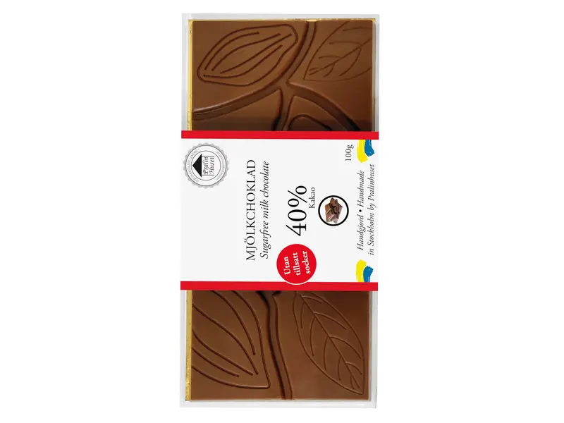Pralinhuset Sockerfri Mjölkchoklad 40% 100g