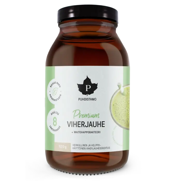 Premium grönpulver + mjölksyrabakterier, 120 g