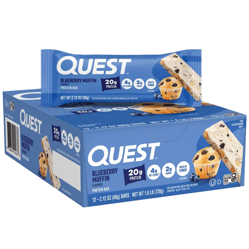 Quest Protein Bar Blueberry Muffin - 12x60g.