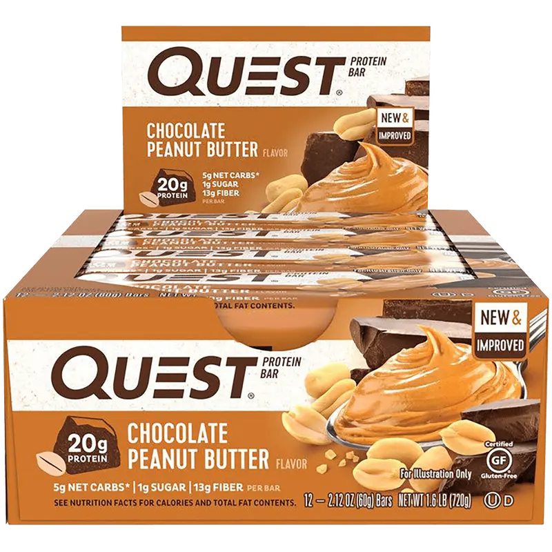 Quest Protein Bar Chocolate Peanut Butter - 12x60g.