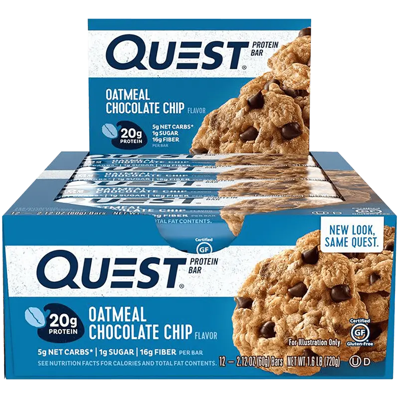 Quest Protein Bar Oatmeal Choco Chip - 12x60g.