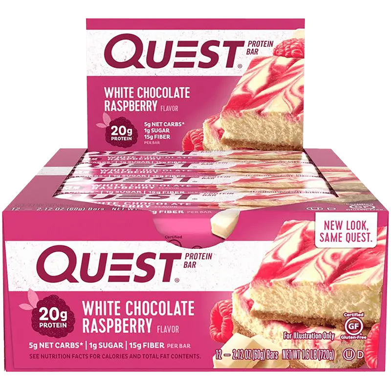 Quest Protein Bar White Chocolate Raspberry - 12x60g.