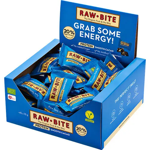 RawBite Rawbite Officebox Protein Smooth Kakao 45x15g Eko | 675 g