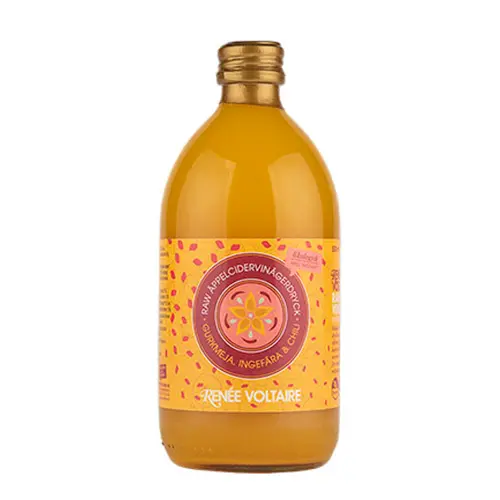 Renée Voltaire Äppelcidervinäger Rå Ekologisk Gurkmeja, Ingefära Och Chili | 500 ml