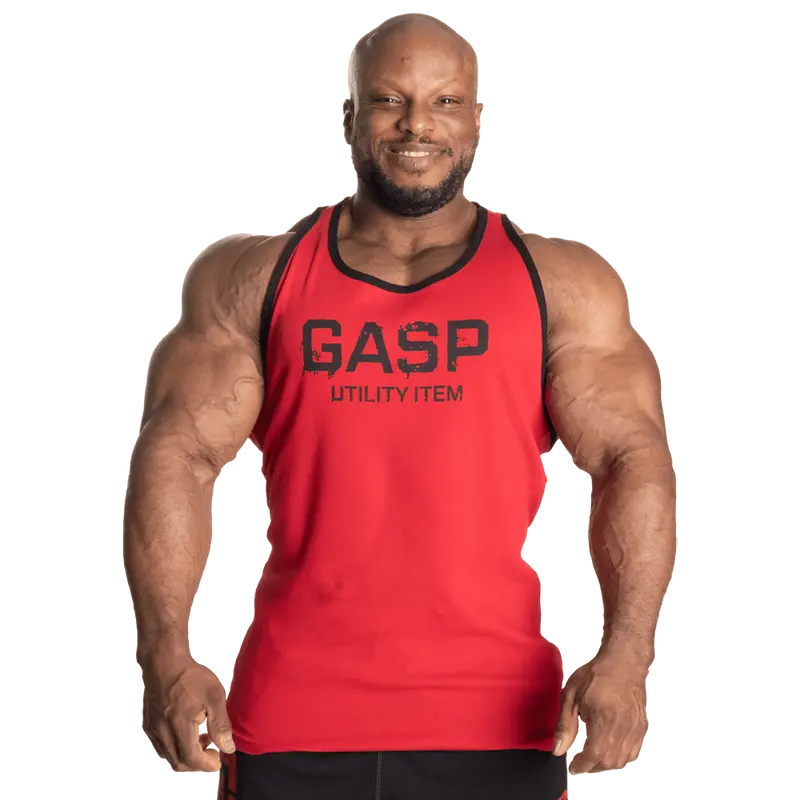 Ribbed T-back - Chili Red