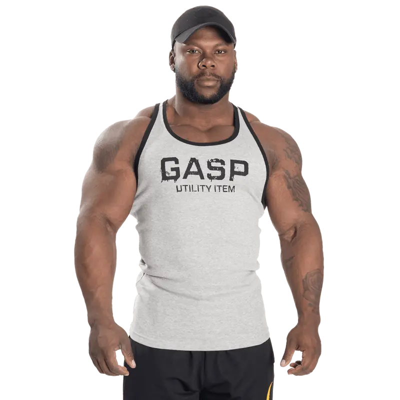 Ribbed T-back - Grey Melange