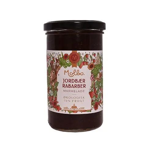 Rømer Jordgubb & Rabarber Marmelad Molbo, Ekologisk | 290 g