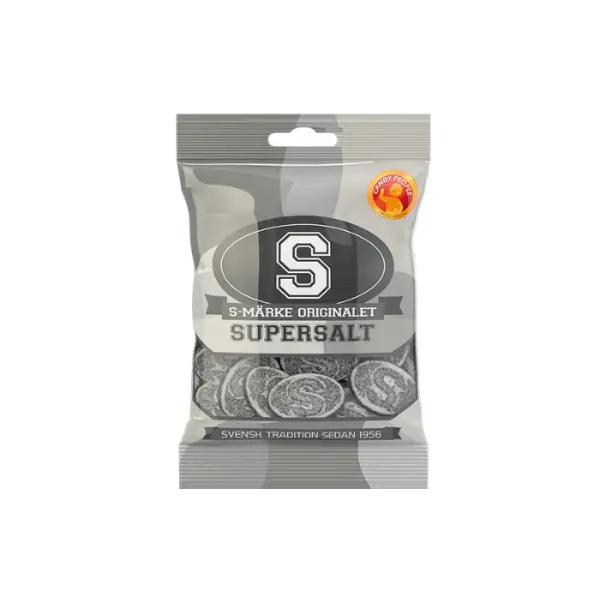 S-Märke Supersalt 18 X 80g – Salt Lakritsgodis