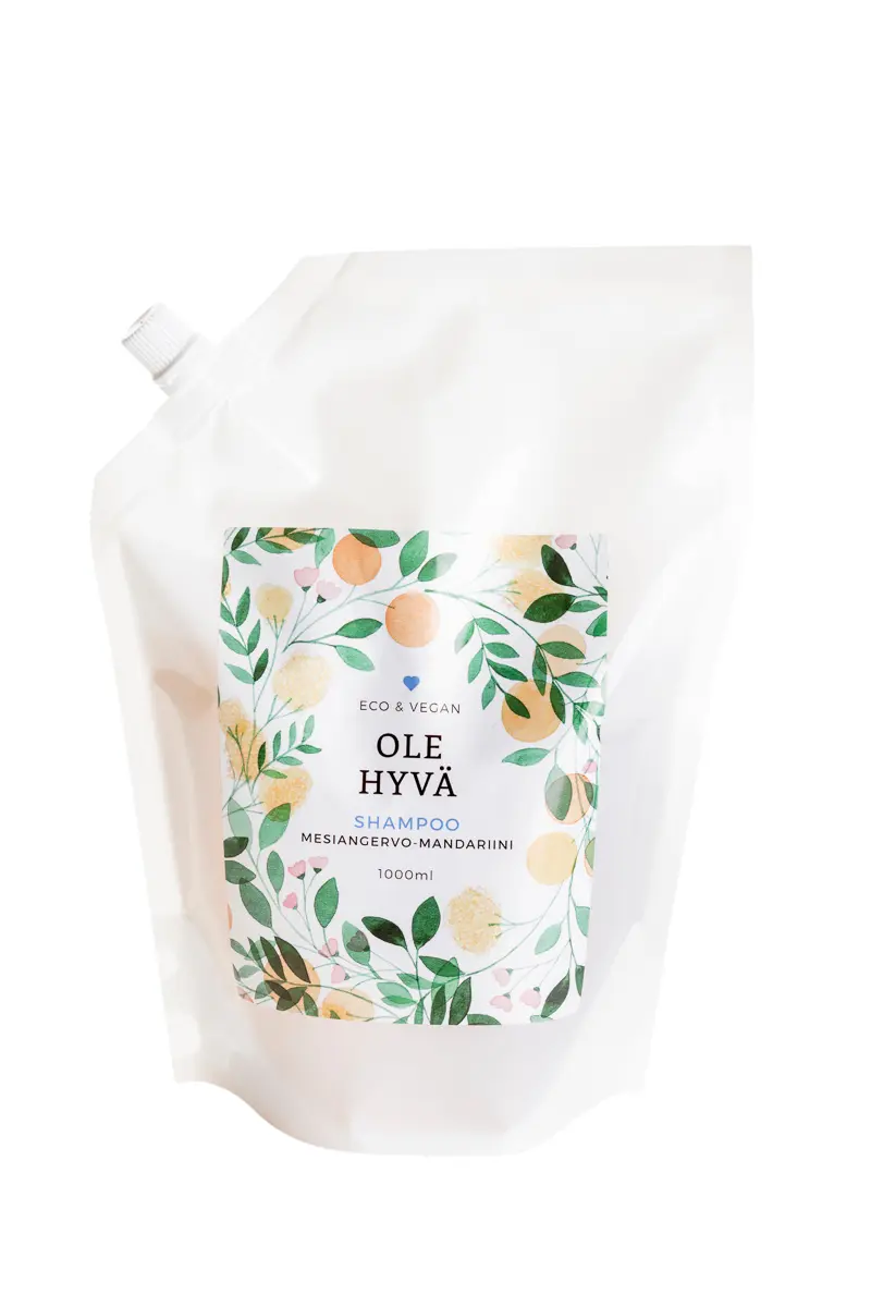 Schampo, älggräs-mandarin, 1000 ml påfyllningspåse