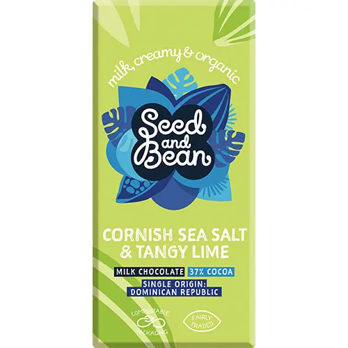 Seed & Bean Mjölkchoklad 37% Havssalt & Lime Ekologisk | 75 g