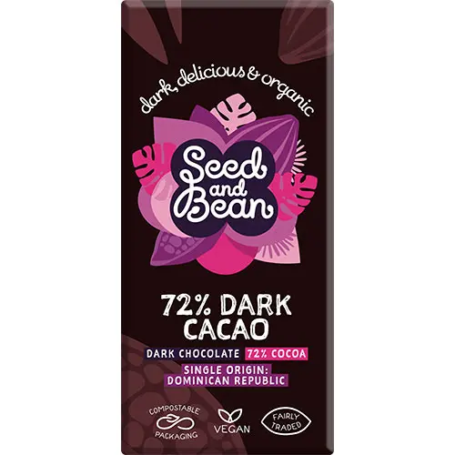 Seed & Bean Seed And Bean Mörk Choklad 72% Ekologisk | 75 g