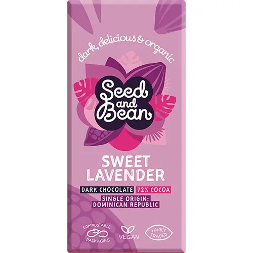 Seed & Bean Seedandbean Mörk Choklad 72% Med Lavendel Ekologisk | 85 g